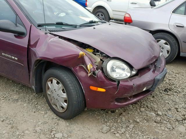 1B3ES46C8YD807168 - 2000 DODGE NEON BASE PURPLE photo 9