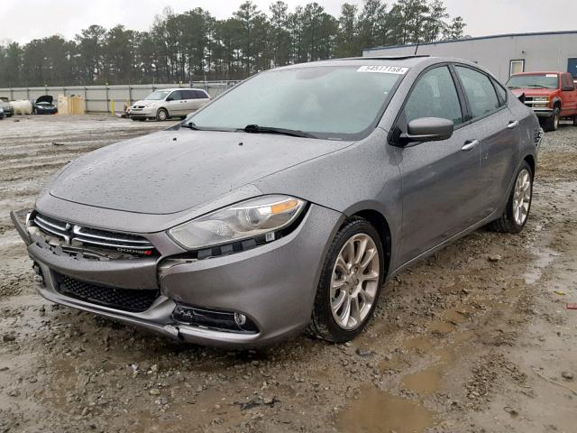 1C3CDFCH3DD146711 - 2013 DODGE DART LIMIT GRAY photo 2