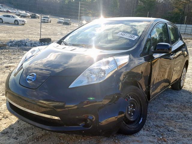 1N4AZ0CPXFC323083 - 2015 NISSAN LEAF S BLACK photo 2