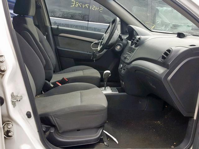 KL1TD66EX9B329286 - 2009 CHEVROLET AVEO LS WHITE photo 5