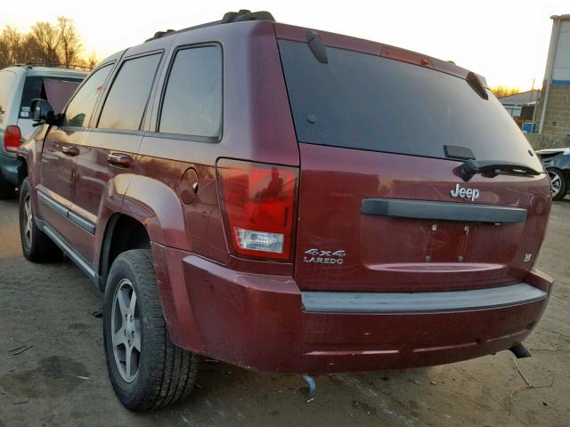 1J8GR48KX7C647394 - 2007 JEEP GRAND CHER BURGUNDY photo 3