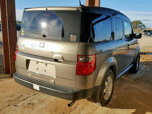 5J6YH18727L007344 - 2007 HONDA ELEMENT EX GRAY photo 4