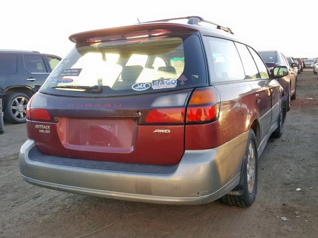 4S3BH806937610074 - 2003 SUBARU LEGACY OUT RED photo 4