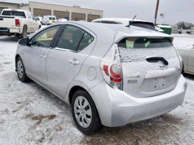 JTDKDTB33D1534857 - 2013 TOYOTA PRIUS C SILVER photo 3