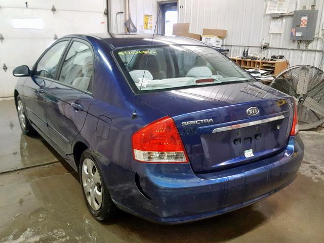 KNAFE121485501251 - 2008 KIA SPECTRA EX BLUE photo 3