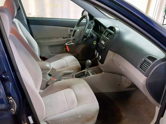 KNAFE121485501251 - 2008 KIA SPECTRA EX BLUE photo 5