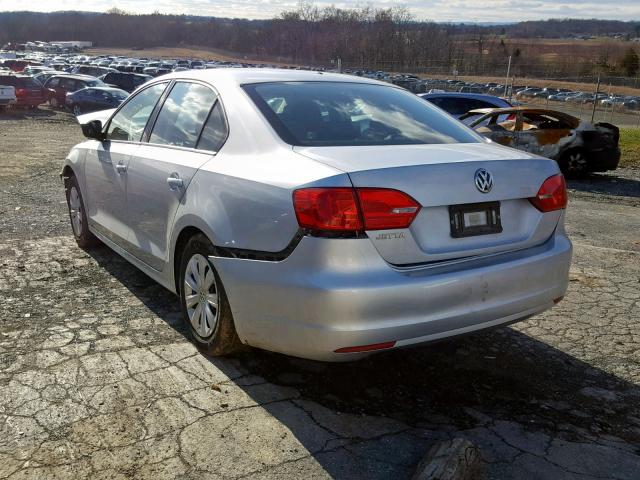 3VW2K7AJ0EM288381 - 2014 VOLKSWAGEN JETTA BASE SILVER photo 3