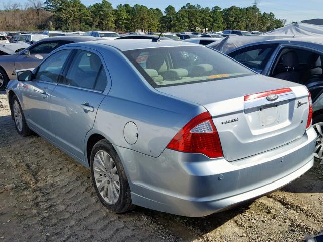 3FADP0L36AR425362 - 2010 FORD FUSION HYB BLUE photo 3