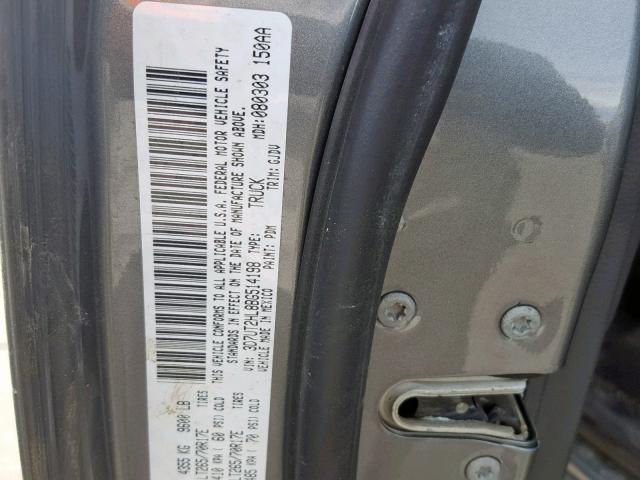 3D7UT2HL8BG514198 - 2011 DODGE RAM 2500 GRAY photo 10