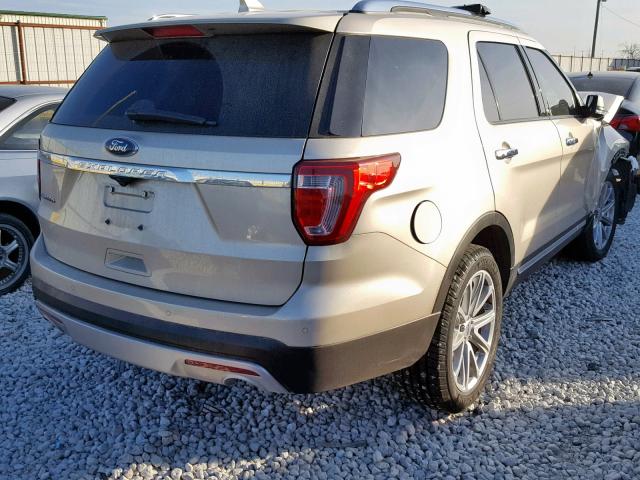 1FM5K7F84HGD39526 - 2017 FORD EXPLORER L GOLD photo 4