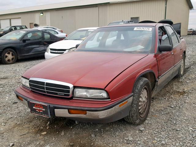 2G4WF54L0P1404890 - 1993 BUICK REGAL GRAN BURGUNDY photo 2