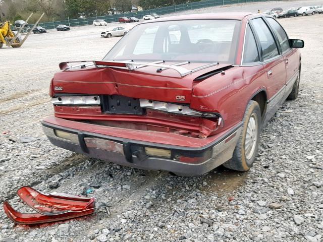 2G4WF54L0P1404890 - 1993 BUICK REGAL GRAN BURGUNDY photo 4