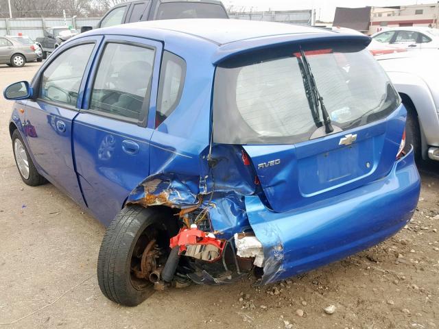 KL1TD62624B183845 - 2004 CHEVROLET AVEO BLUE photo 3