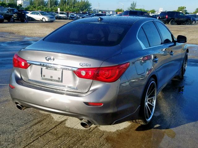 JN1BV7AR0FM413900 - 2015 INFINITI Q50 BASE GRAY photo 4