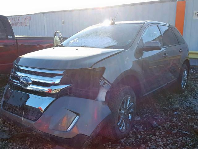 2FMDK4JC5EBA82062 - 2014 FORD EDGE SEL GRAY photo 2