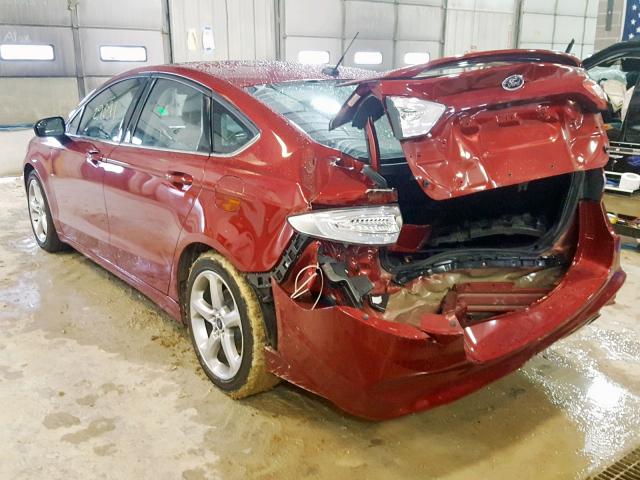 3FA6P0G78GR340411 - 2016 FORD FUSION S BURGUNDY photo 3