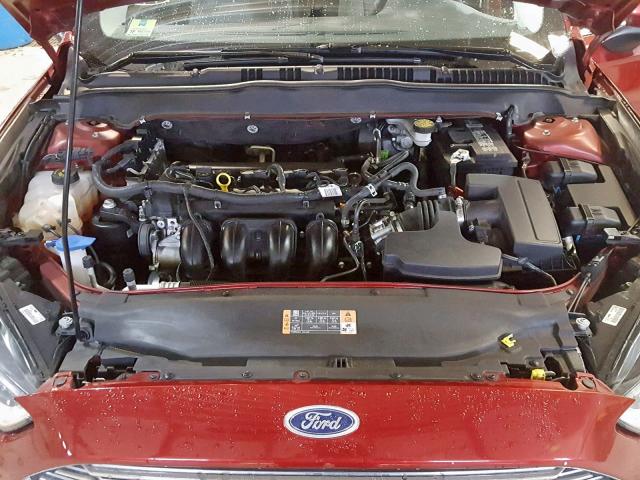 3FA6P0G78GR340411 - 2016 FORD FUSION S BURGUNDY photo 7