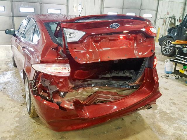 3FA6P0G78GR340411 - 2016 FORD FUSION S BURGUNDY photo 9