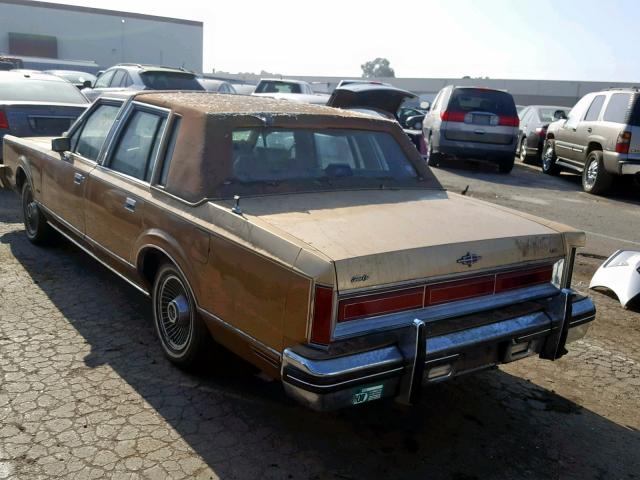 1LNBP96F2EY759242 - 1984 LINCOLN TOWN CAR GOLD photo 3