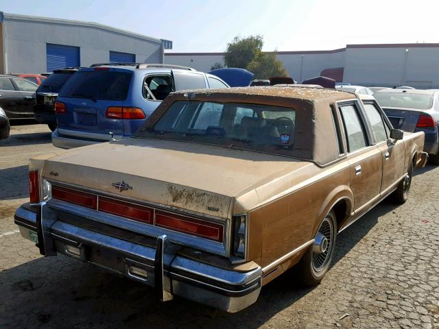 1LNBP96F2EY759242 - 1984 LINCOLN TOWN CAR GOLD photo 4