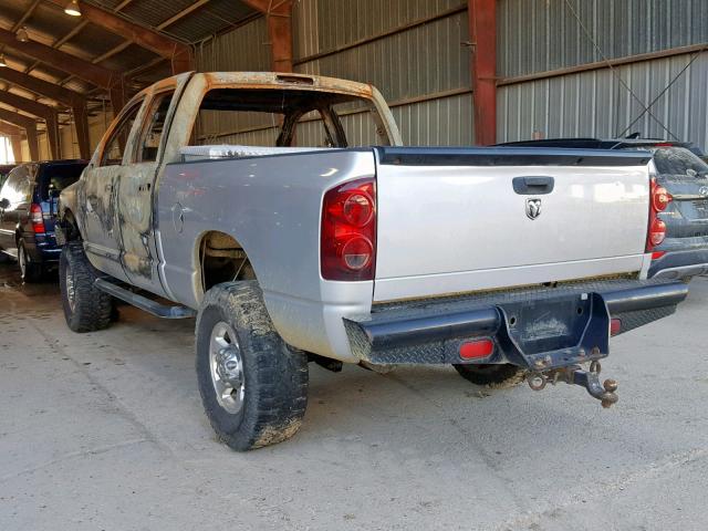 3D7KS28A67G832868 - 2007 DODGE RAM 2500 S SILVER photo 3