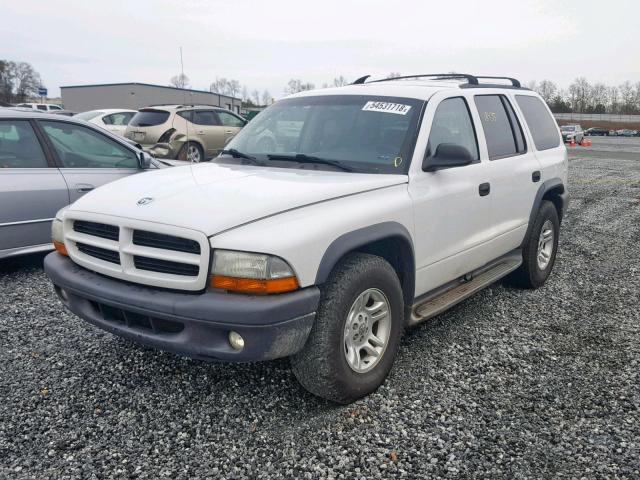 1D4HR38N53F586516 - 2003 DODGE DURANGO SP WHITE photo 2