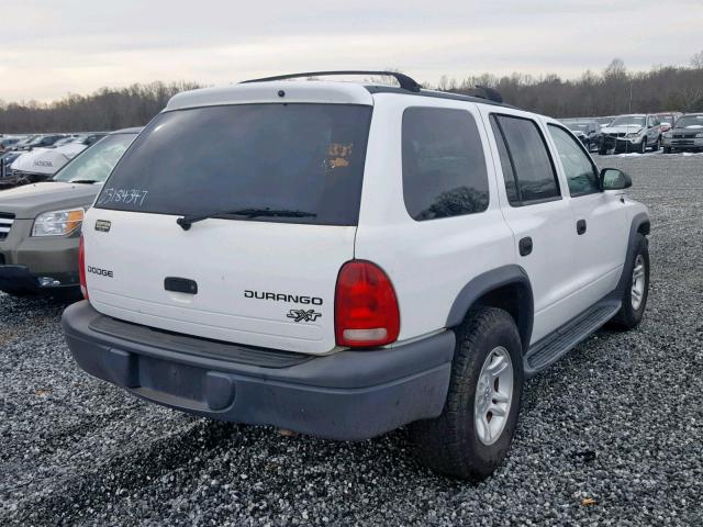 1D4HR38N53F586516 - 2003 DODGE DURANGO SP WHITE photo 4