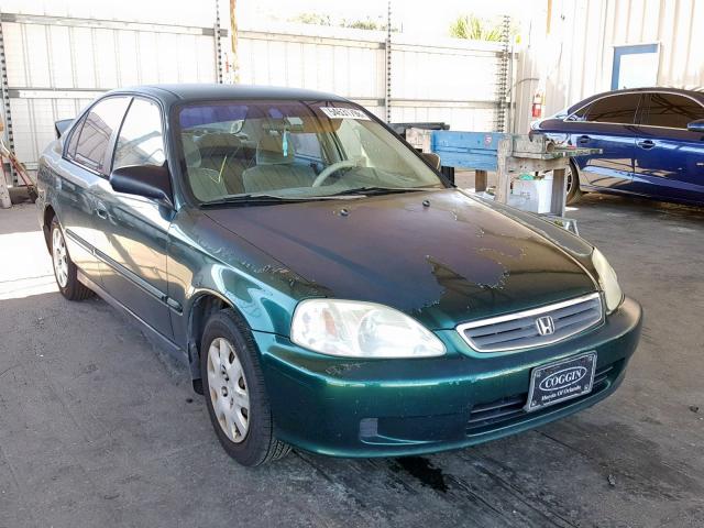 2HGEJ6610YH577447 - 2000 HONDA CIVIC BASE GREEN photo 1