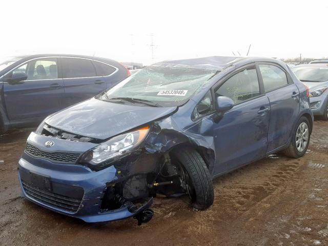 KNADM5A32G6686235 - 2016 KIA RIO LX BLUE photo 2