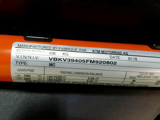 VBKV39405FM920802 - 2015 KTM 1290 SUPER BLACK photo 19