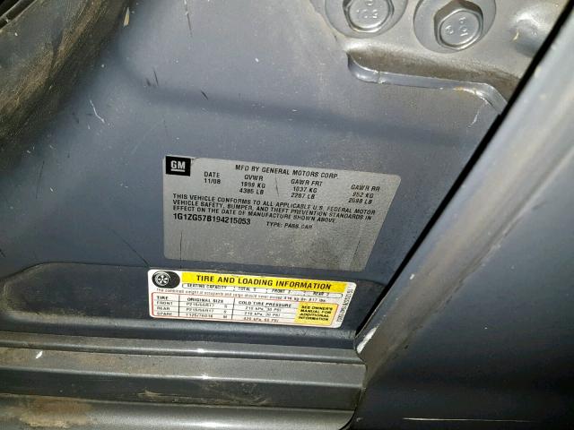 1G1ZG57B194215053 - 2009 CHEVROLET MALIBU LS 灰色 照片 10