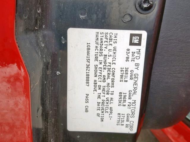 1G8AW15F36Z188887 - 2006 SATURN ION LEVEL RED photo 10