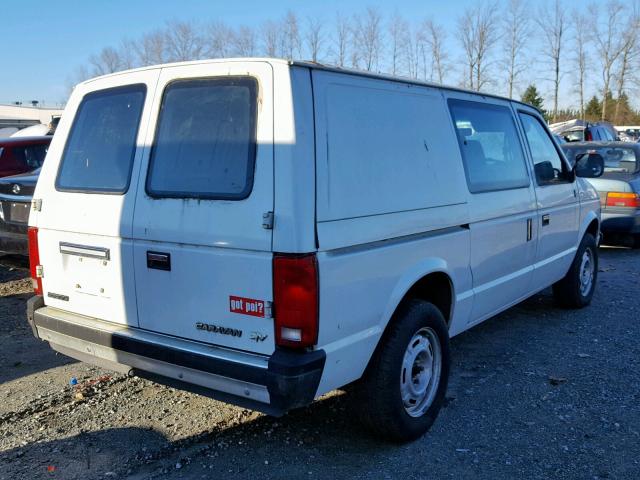 1B7GK14RXLX324365 - 1990 DODGE CARAVAN EX WHITE photo 4