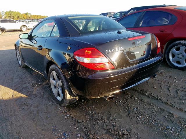 WDBWK54F38F174409 - 2008 MERCEDES-BENZ SLK 280 BLACK photo 3