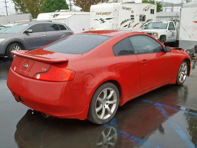 JNKCV54E14M811062 - 2004 INFINITI G35 RED photo 4