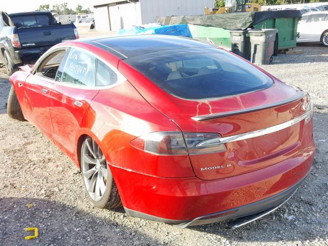 5YJSA1DP2DFP12696 - 2013 TESLA MODEL S RED photo 3