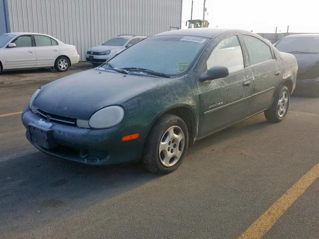 1B3ES46C6YD867112 - 2000 DODGE NEON BASE GREEN photo 2