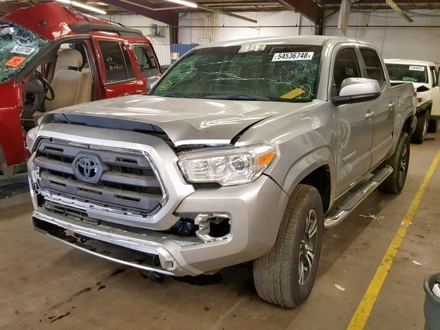 5TFCZ5ANXGX003547 - 2016 TOYOTA TACOMA DOU SILVER photo 2