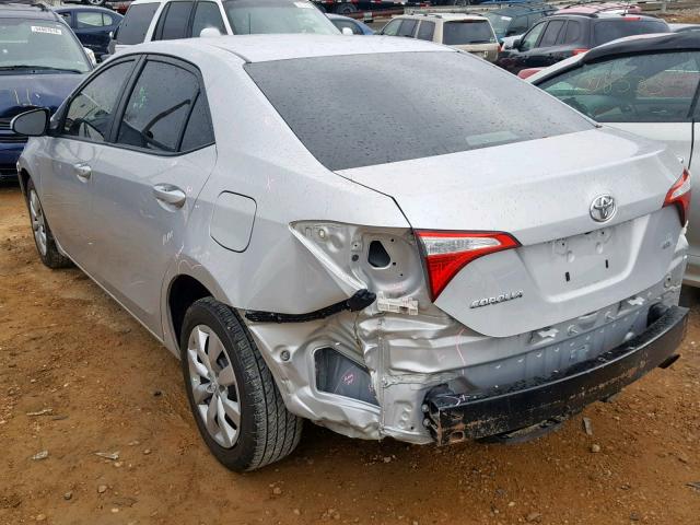 2T1BURHEXEC176097 - 2014 TOYOTA COROLLA L SILVER photo 3