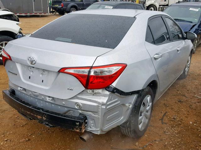 2T1BURHEXEC176097 - 2014 TOYOTA COROLLA L SILVER photo 4