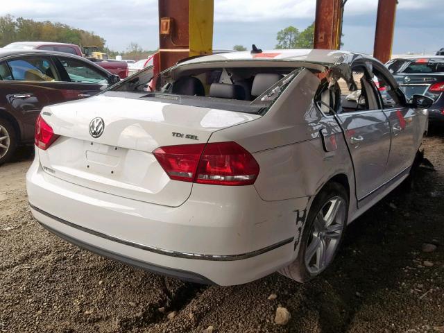 1VWCN7A38CC015958 - 2012 VOLKSWAGEN PASSAT SEL WHITE photo 4