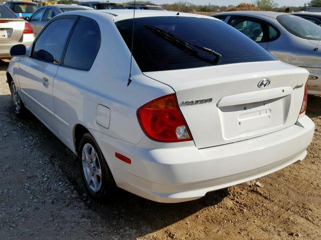 KMHCG35C44U317559 - 2004 HYUNDAI ACCENT GL WHITE photo 3