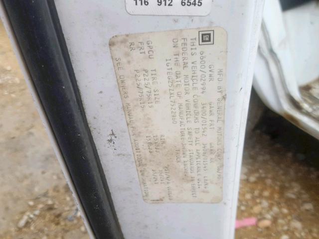 1GTEG25ZXL7522960 - 1990 GMC VANDURA G2 WHITE photo 10