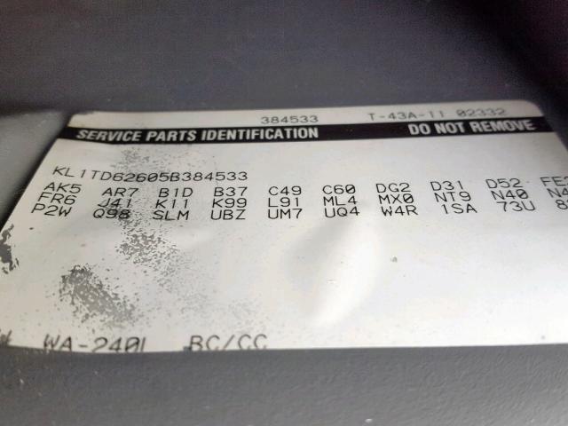 KL1TD62605B384533 - 2005 CHEVROLET AVEO BASE Qırmızı foto 10