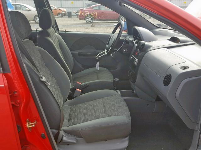 KL1TD62605B384533 - 2005 CHEVROLET AVEO BASE Qırmızı foto 5