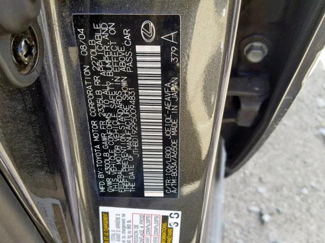 JTHBD192950094831 - 2005 LEXUS IS 300 BLUE photo 10