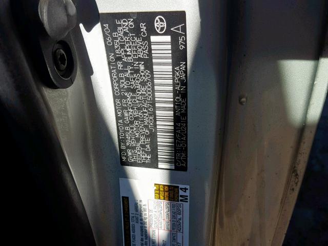 JTKDE167150006709 - 2005 TOYOTA SCION TC 银色 照片 10