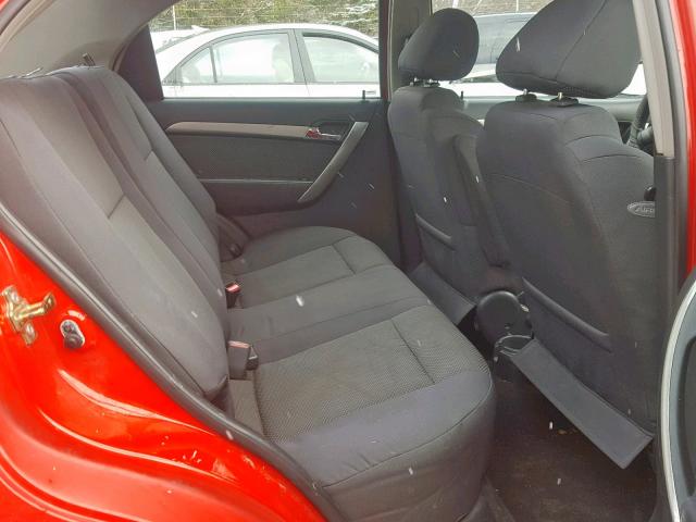 KL1TD56677B112892 - 2007 CHEVROLET AVEO BASE Қызыл фото 6