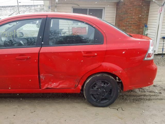 KL1TD56677B112892 - 2007 CHEVROLET AVEO BASE Қызыл фото 9