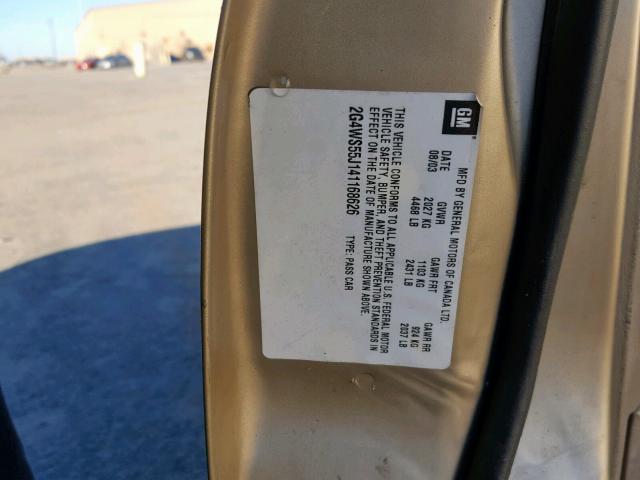 2G4WS55J141168626 - 2004 BUICK CENTURY CU GOLD photo 10